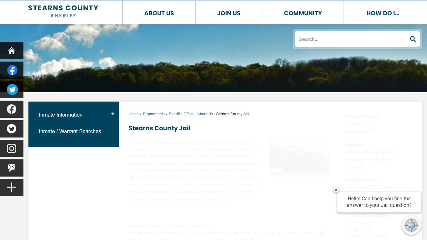 Stearns County Jail | Stearns County, MN - Official Website